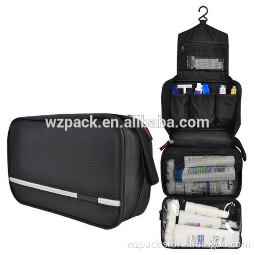 New Arrival Hot Design Custom Hanging Travel Foldable Waterproof Plain Makeup Case Toiletry Pouch Cosmetic Wash Bag WZ-256